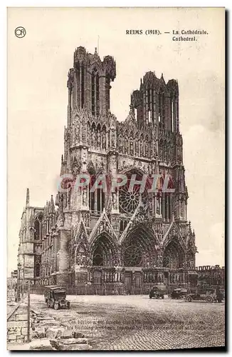 Cartes postales Reims La Cathedrale Militaria