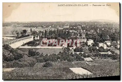 Cartes postales Sainte Germain En Laye Panorama Sur Paris Train