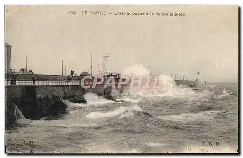 Cartes postales Le Havre Effet de Vague a la Nouvelle Jetee