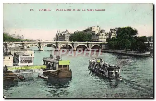 Ansichtskarte AK Paris Pont Neuf et Ile du Vert Galant Bateau Peniche