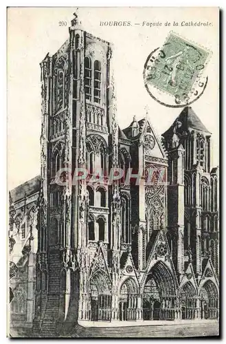 Cartes postales Bourges Facade de la Cathedrale