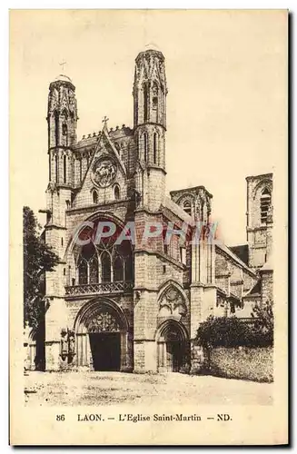 Cartes postales Laon L&#39Eglise Saint Martin