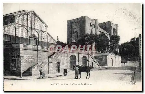 Ansichtskarte AK Niort Les Halles et le Donjon