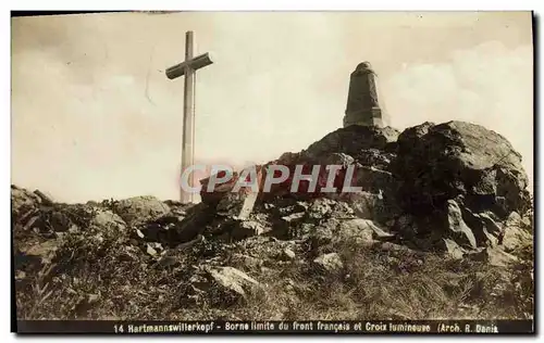 Ansichtskarte AK Hartmannswilleckopf Borne Limite du front francais et croix lumineuse