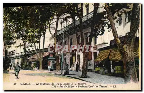 Cartes postales Grasse Le Boulevard du Jeu de Ballon et le theatre