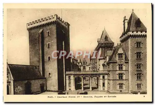 Ansichtskarte AK Pau Chateau Henri IV Donjon Facade Et Entree