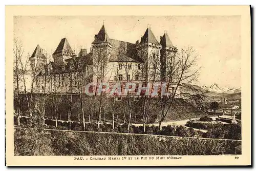 Cartes postales Pau Chateau Henri IV Et Le Pic Du Midi D'Ossau