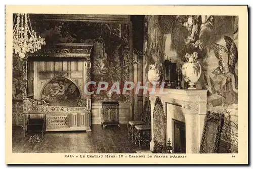 Ansichtskarte AK Pau Le Chateau Henri IV Chambre de Jeanne d&#39Albret