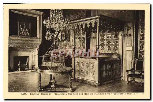 Ansichtskarte AK Pau Chateau Henri IV Chambre a coucher des rois de Navarre