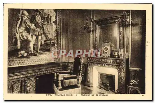 Ansichtskarte AK Pau Chateau Henri IV Cabinet Du Souverain