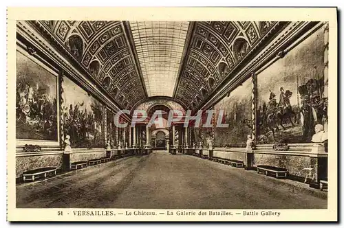 Cartes postales Versailles Le Chateau Le chateau La galerie des Batailles