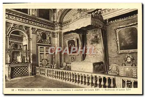 Cartes postales Versailles La Chateau La Chambre a coucher de Louis XIV