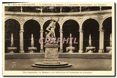 Cartes postales Versailles La Colonnade De Mansart et l'enlevement de Proserpine par Girardon
