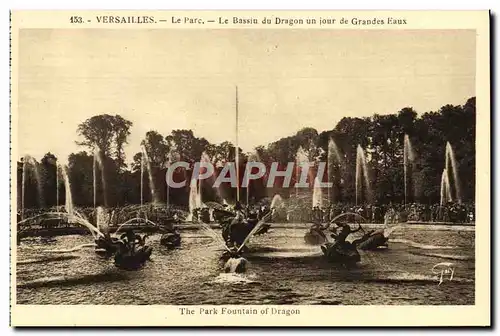 Cartes postales Versailles Le Parc Le Bassin Du Dragon un jour de Grandes Eaux