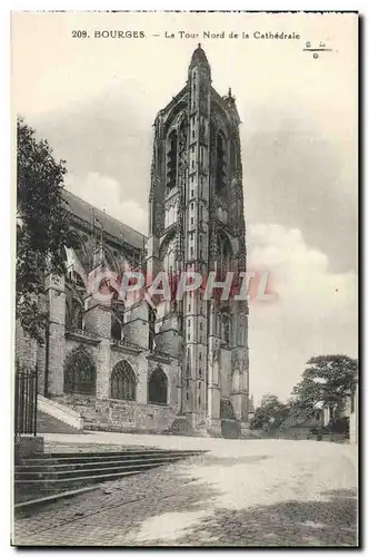 Ansichtskarte AK Bourges La Tour Nord De La Cathedrale