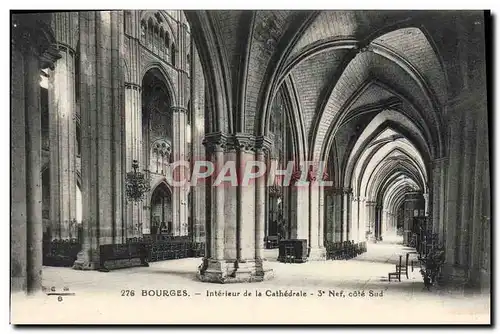 Cartes postales Bourges Interieur De La Cathedrale 3eme Nef