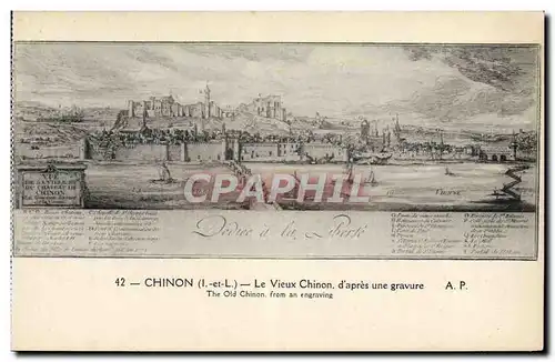 Ansichtskarte AK Chinon Le Vieux D&#39Apres Une Gravure