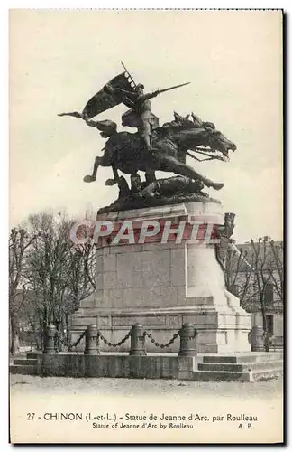 Ansichtskarte AK Chinon Statue De Jeanne D&#39Arc Par Roulleau