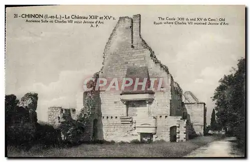 Cartes postales Chinon Le Chateau Ancienne Salle Ou Charles VII recut Jeanne d&#39Arc