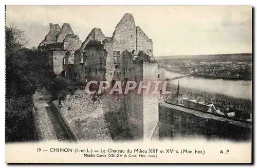 Ansichtskarte AK Chinon Le Chateau Du Milieu