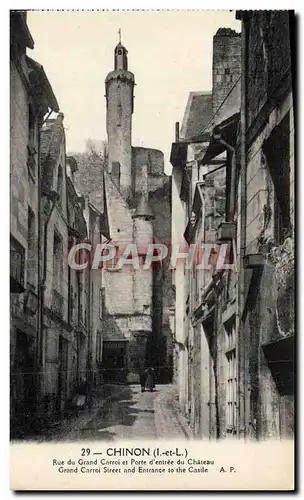 Cartes postales Chinon Rue du Grand Carroi et porte d&#39entree du chateau