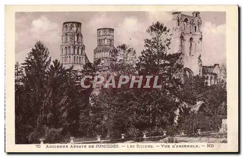 Cartes postales Ancienne Abbaye De Jumieges Les Ruines Vue D&#39Ensemble