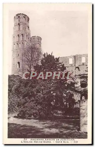 Cartes postales Ancienne Abbaye De Jumieges L&#39eglise Notre Dame Cote Sud