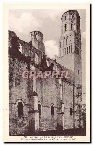 Cartes postales Ancienne Abbaye De Jumieges Eglise Notre Dame