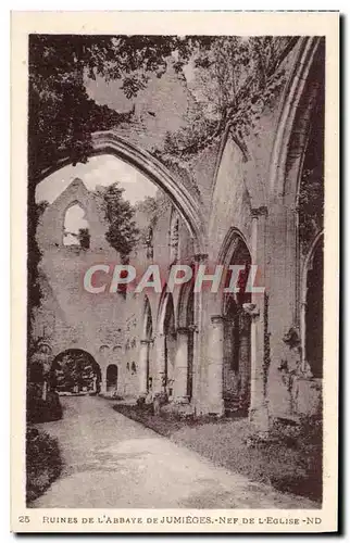 Cartes postales Ruines De L&#39Abbaye De Jumieges Nef de l&#39eglise