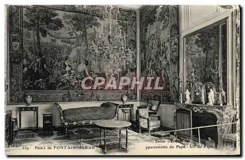 Cartes postales Palais De Fontainebleau Salon d&#39attente des appartements du Pape Lit du Pape