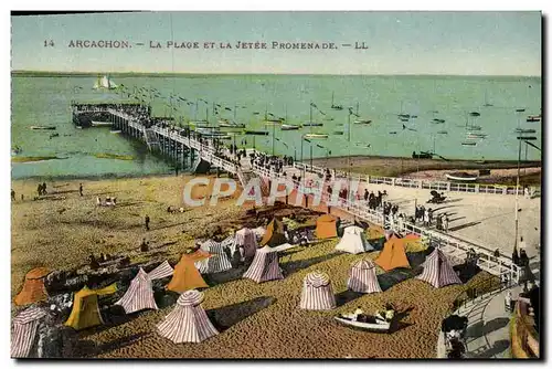 Cartes postales Arcachon La Plage Et La Jetee Promenade