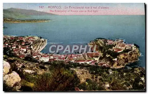 Cartes postales Monaco La Principaute Vue A Vol D&#39Oiseau