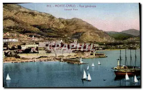 Cartes postales Monte Carlo Vue Generale Bateau