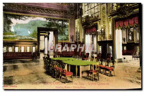 Cartes postales Monte Carlo Salle de jeux Trente Quatre