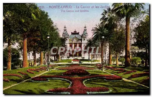 Cartes postales Monte Carlo Le Casino Et Les Jardins