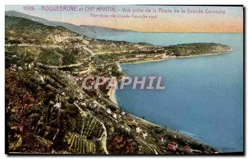 Cartes postales Roquebrune Et Cap Martin Vue Prise De La Route De La Grande Corniche