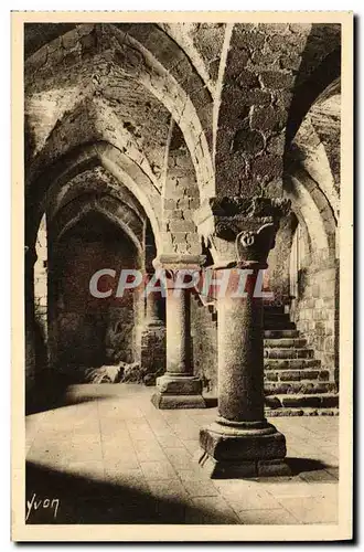 Cartes postales Le Mont St Michel Pres Sales Abbaye Crypte de l'Aquilon