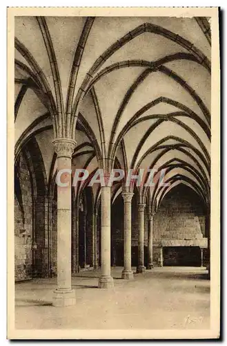 Cartes postales Le Mont St Michel Pres Sales Abbaye Salle des hotes