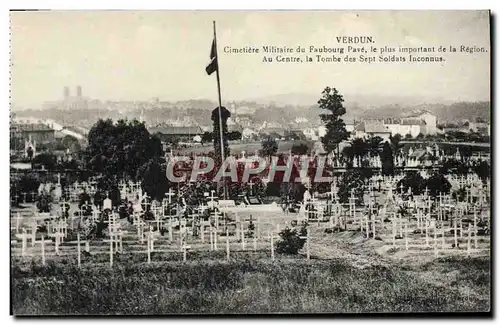 Cartes postales Verdun Cimetiere Militaire Du Faubourg Pave Militaria