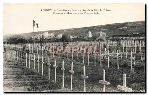 Cartes postales Verdun Cimetiere De Bras Au Pied De La Cote du poivre Militaria