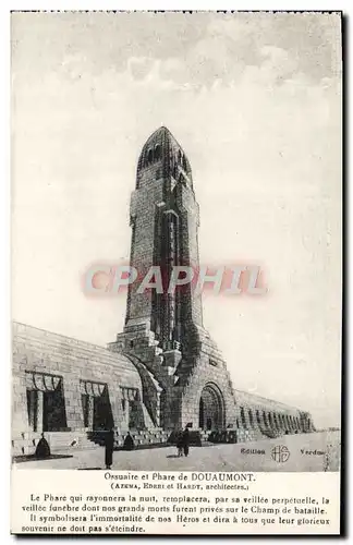 Cartes postales Douaumont Ossuaire ete Phare Militaria