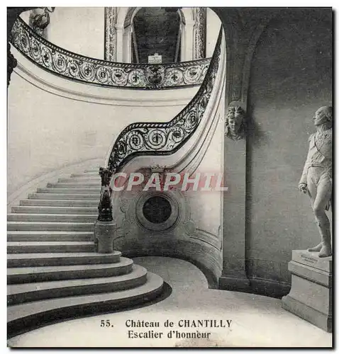Cartes postales Chateau de Chantilly Escalier d'honneur