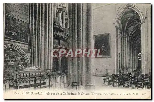 Cartes postales Tours Interieur de la cathedrale St Gatien Tombeau des enfants de Charles VIII