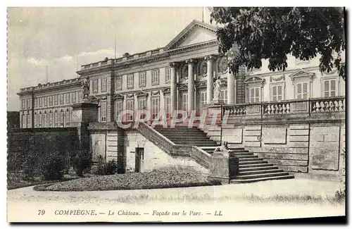 Cartes postales Compiegne Le Chateau Facade Sur Le Parc