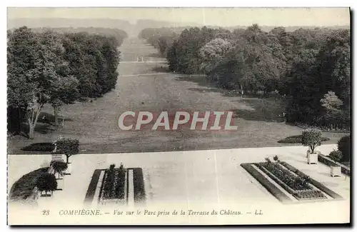 Ansichtskarte AK Compiegne Vue Sur Le Parc Prise De La Terrasse du chateau