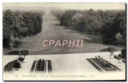 Cartes postales Compiegne Vue Sur Le Parc Prise De La Terrasse du chateau