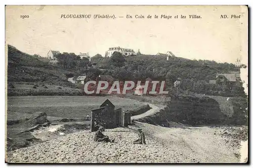 Cartes postales Plougasnou Un coin de la plage et les villas