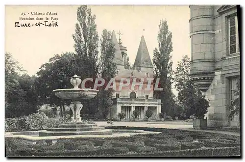 Ansichtskarte AK Dreux Chateau D&#39Anet Fontaine dans le parc