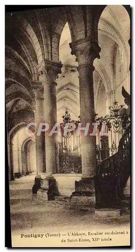 Ansichtskarte AK Pontigny L&#39Abbaye Escalier Conduisant a la chasse de St Elme