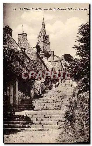 Ansichtskarte AK Lannion L&#39Escalier De Brelevenez